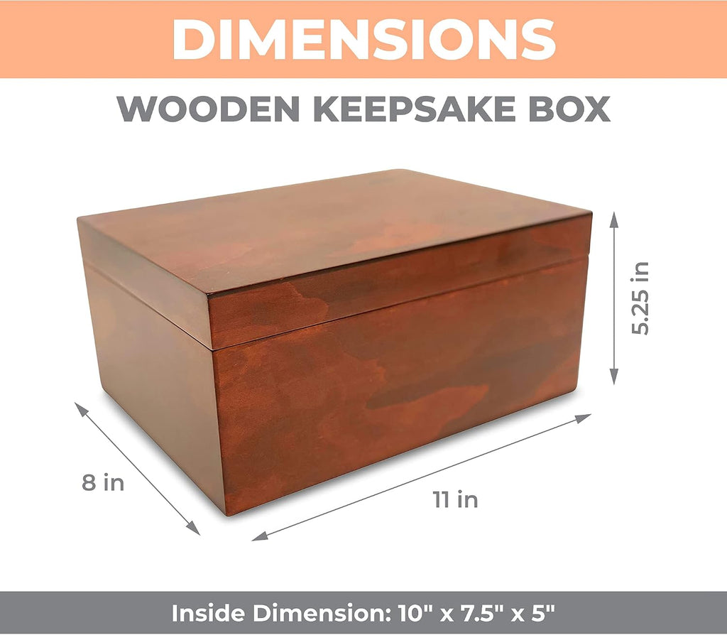 Dark Oak Hinged Wooden Decorative Storage Box