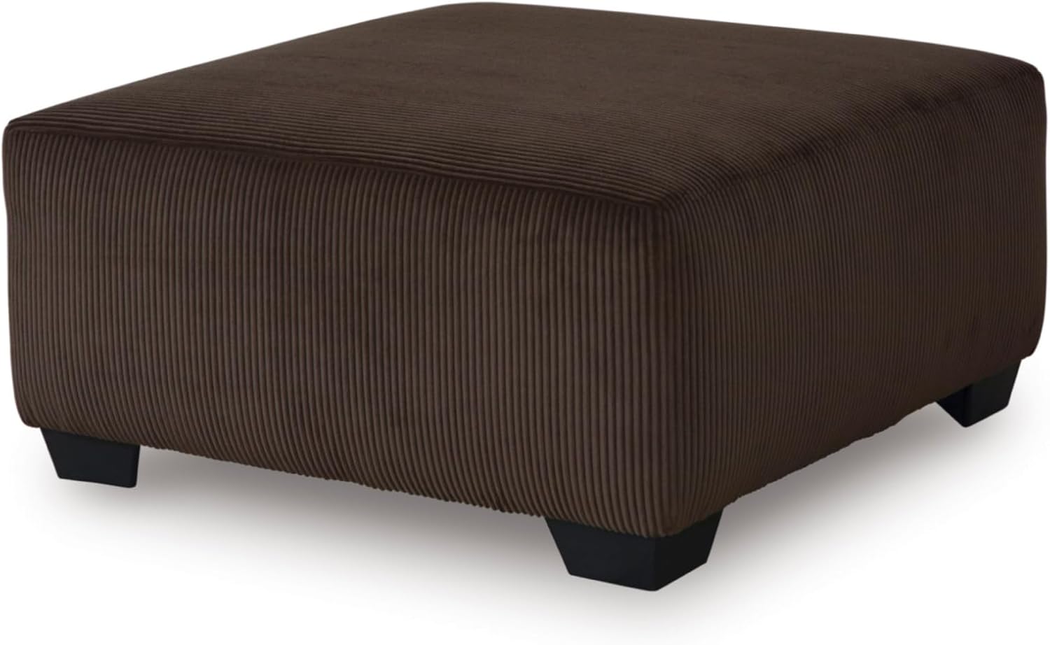 Dark Brown Striped Oversized Ottoman