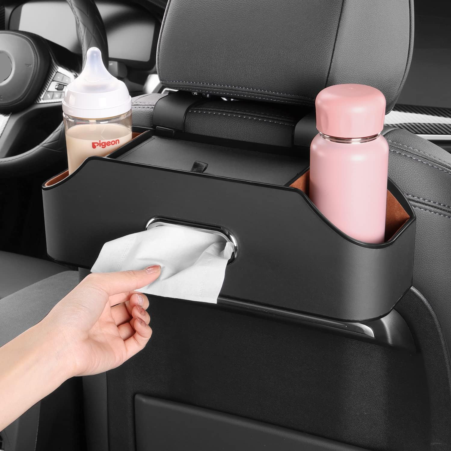 Black Multi-Pocket Car Back Seat Organizer