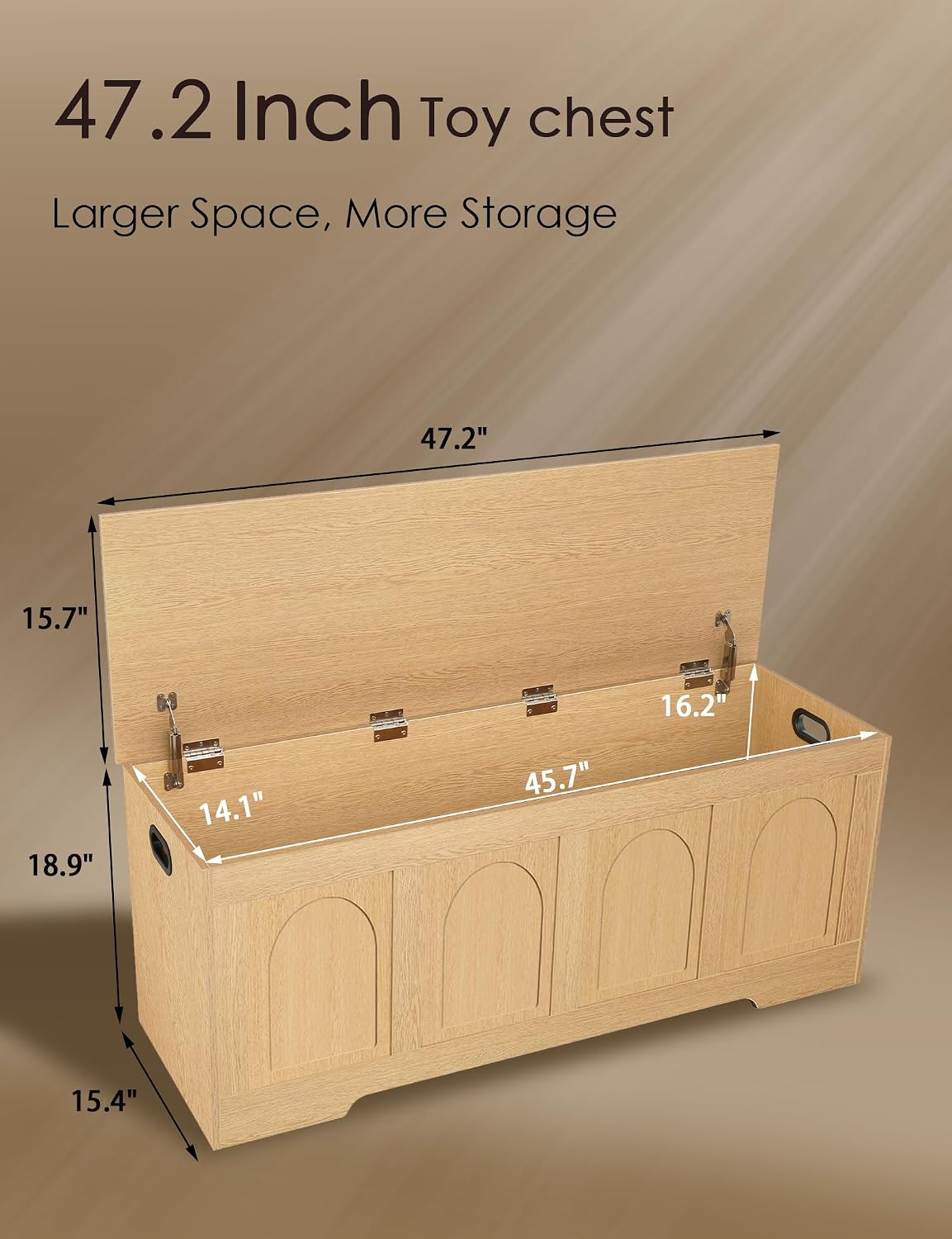 Natural Rattan-Like Safety Hinge Storage Chest Bench