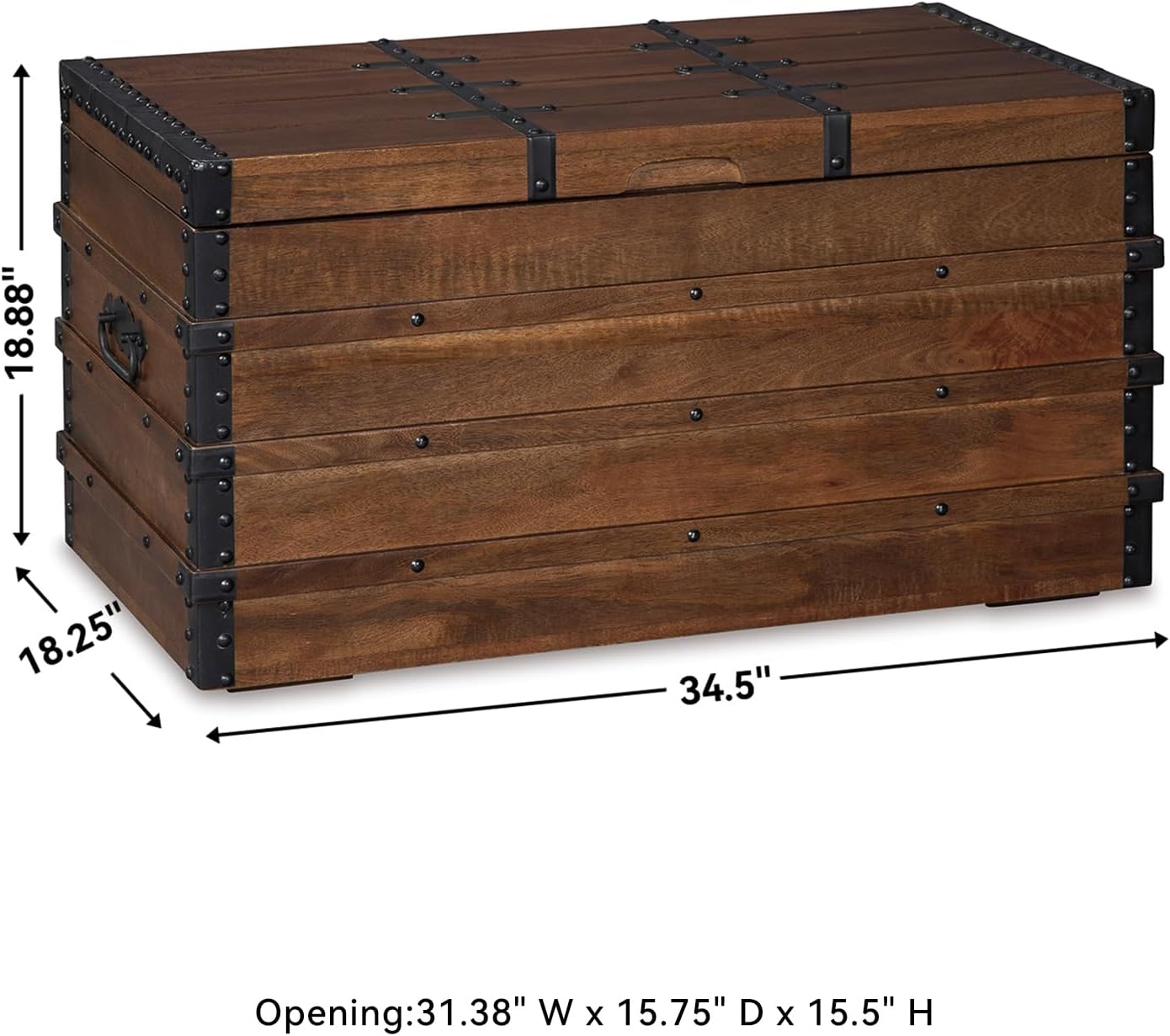 Brown Vintage Kettleby Storage Trunk Coffee Table
