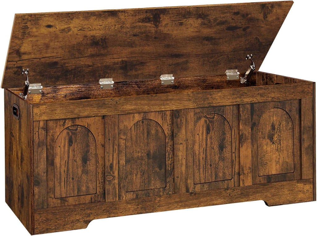 Rustic Brown Flip Top Storage Bench