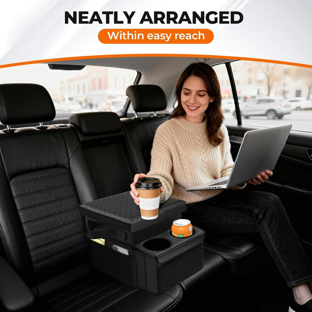 Black Foldable Rear Car Seat Storage Organizer