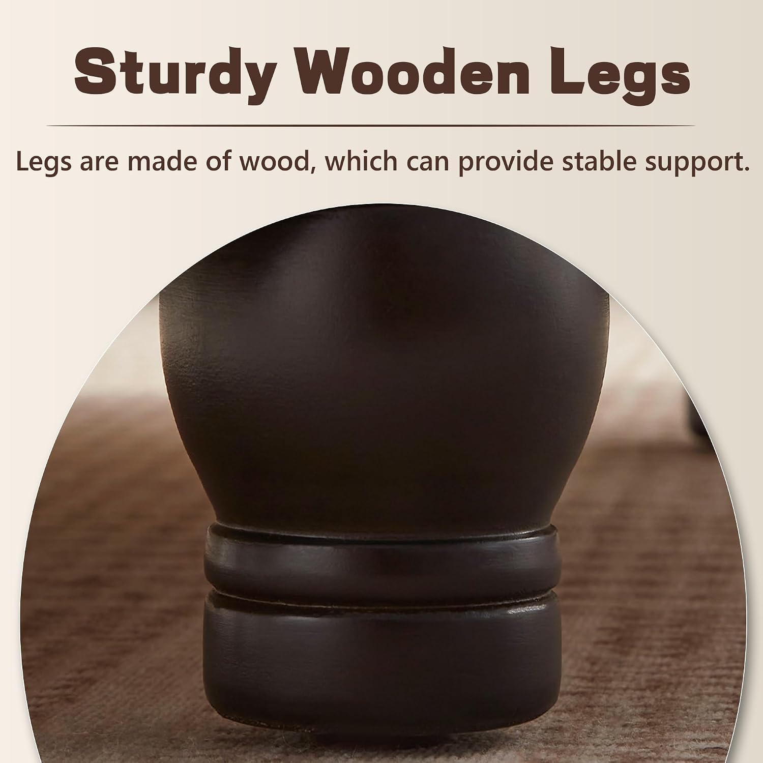 Brown Round Removable Top Ottoman