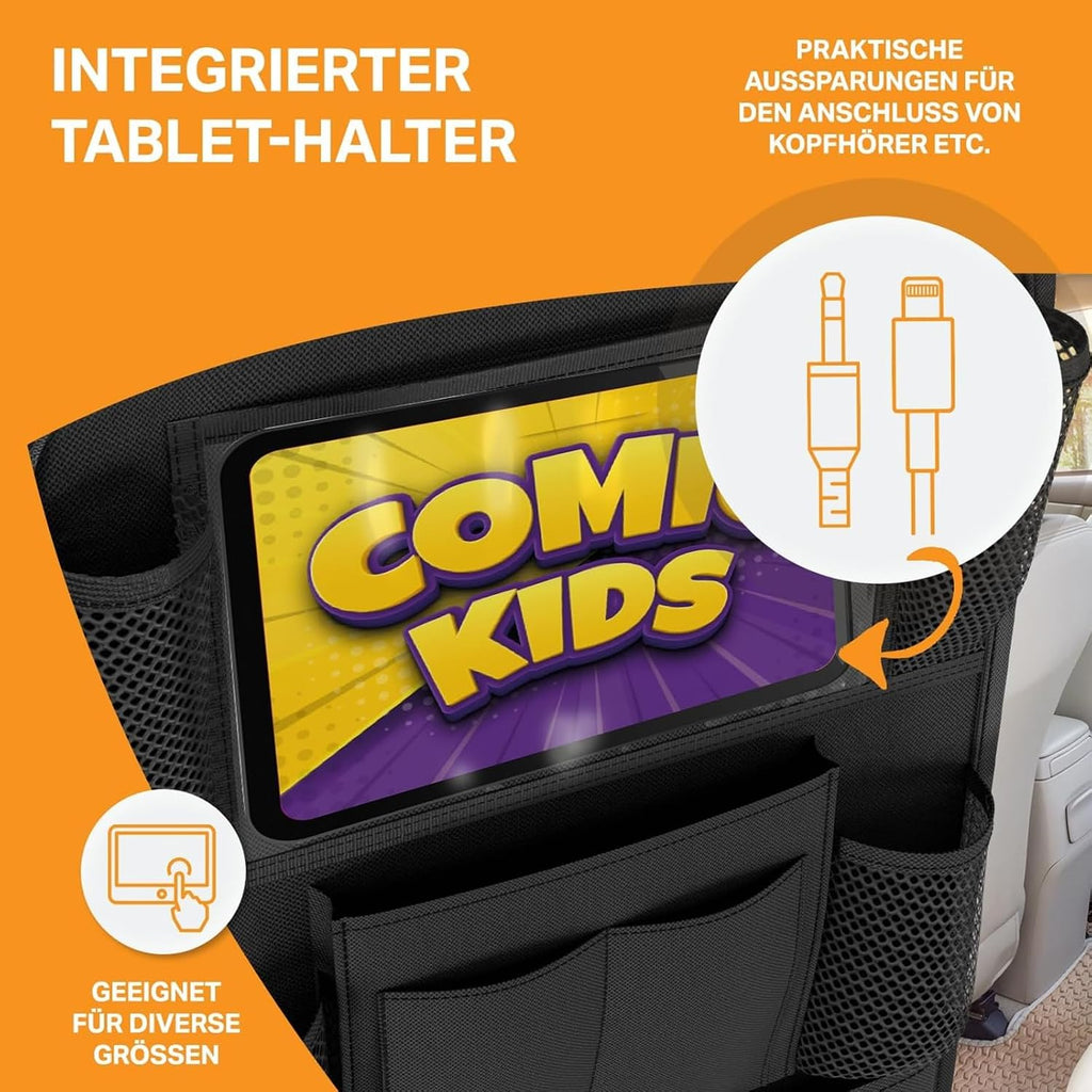 Black Waterproof Kids Backseat Organizer