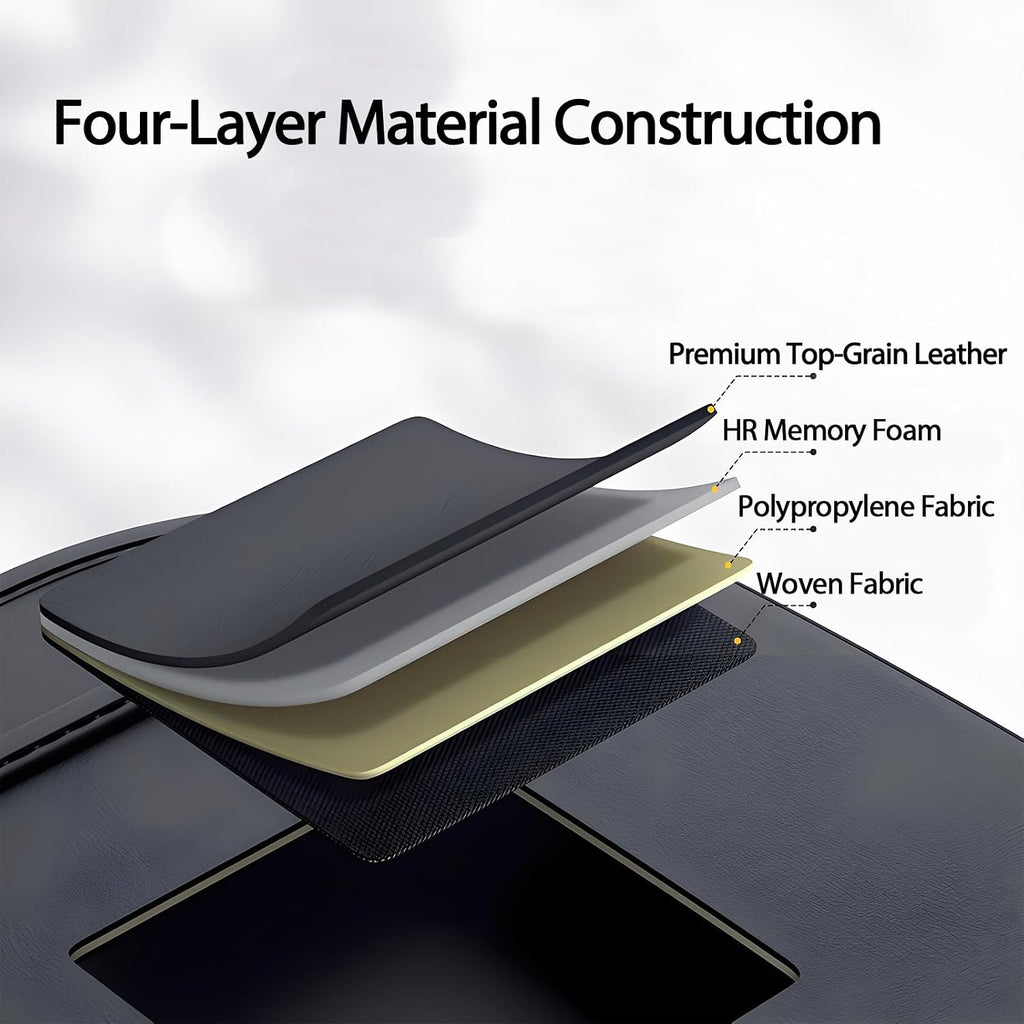 Black Leather Foldable Car Backseat Organizer with Table Tray