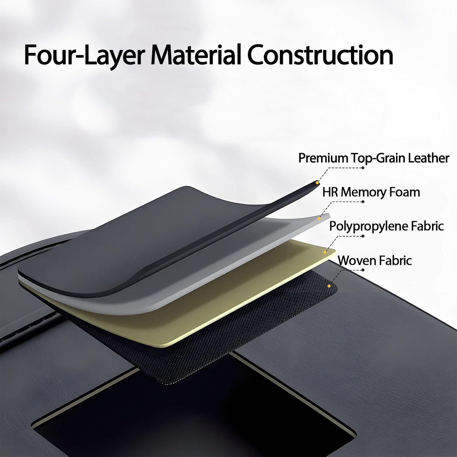 Black Leather Foldable Car Backseat Organizer with Table Tray
