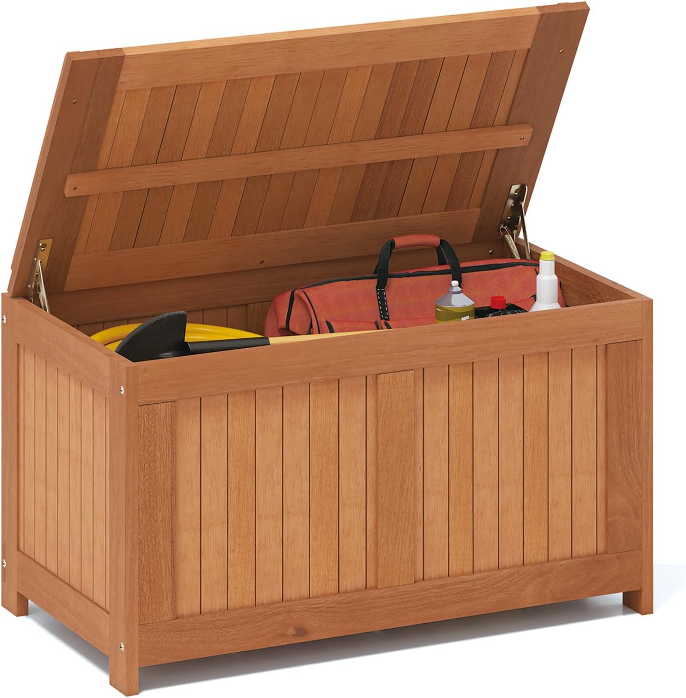Wood 3-in-1 Outdoor Patio Storage Bench Box