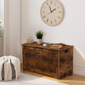 Rustic Brown Wooden Safety Hinge Storage Chest