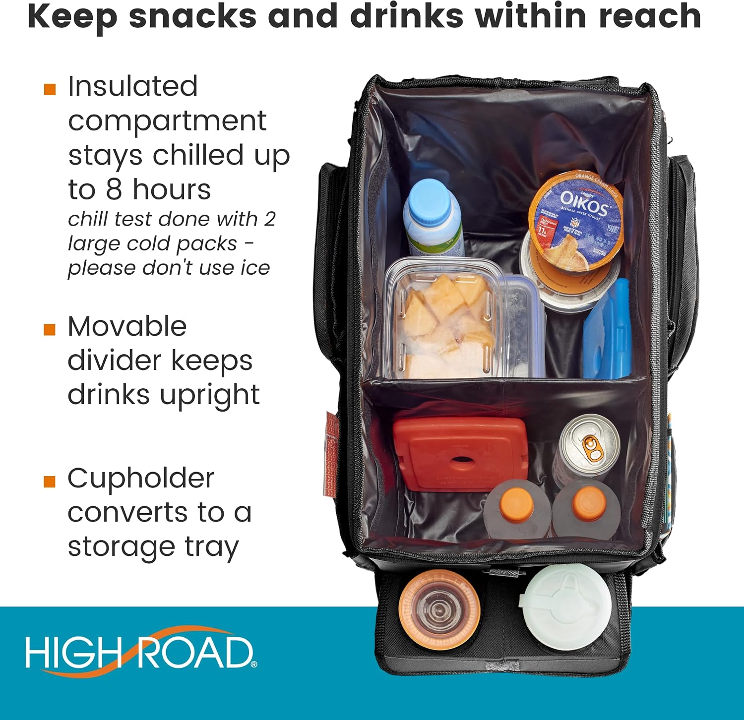 Front Seat Organizer with Cup Holder & Padded Storage Compartment