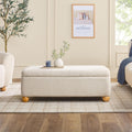 Ivory Bouclé Linley Large Storage Ottoman