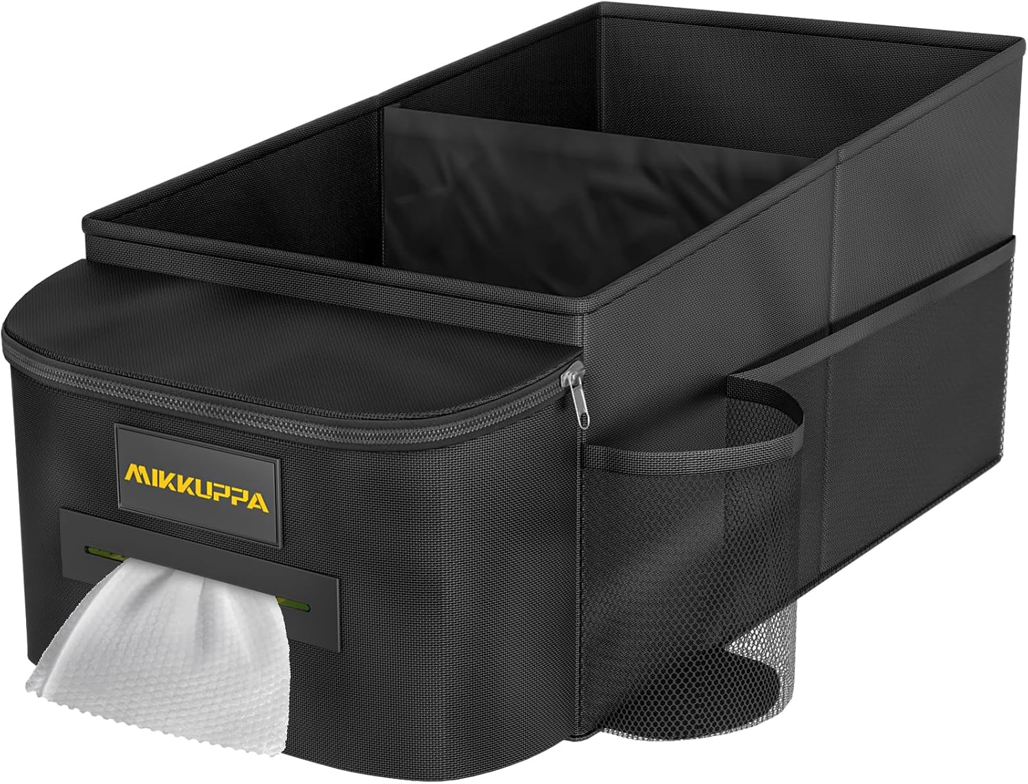 Tissue Box Mesh Pocket Car Seat Organizer with Cup Holder