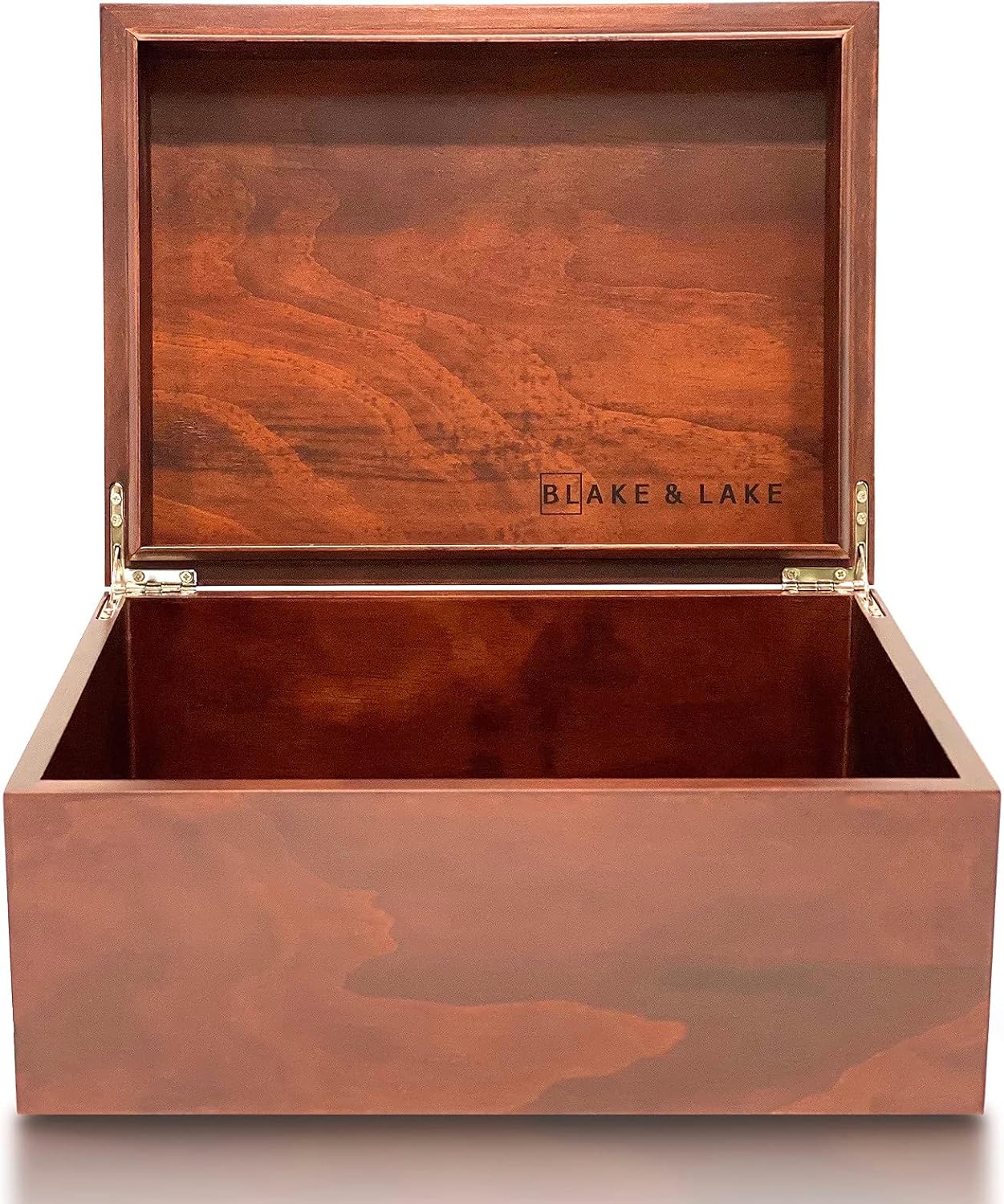 Dark Oak Hinged Wooden Decorative Storage Box
