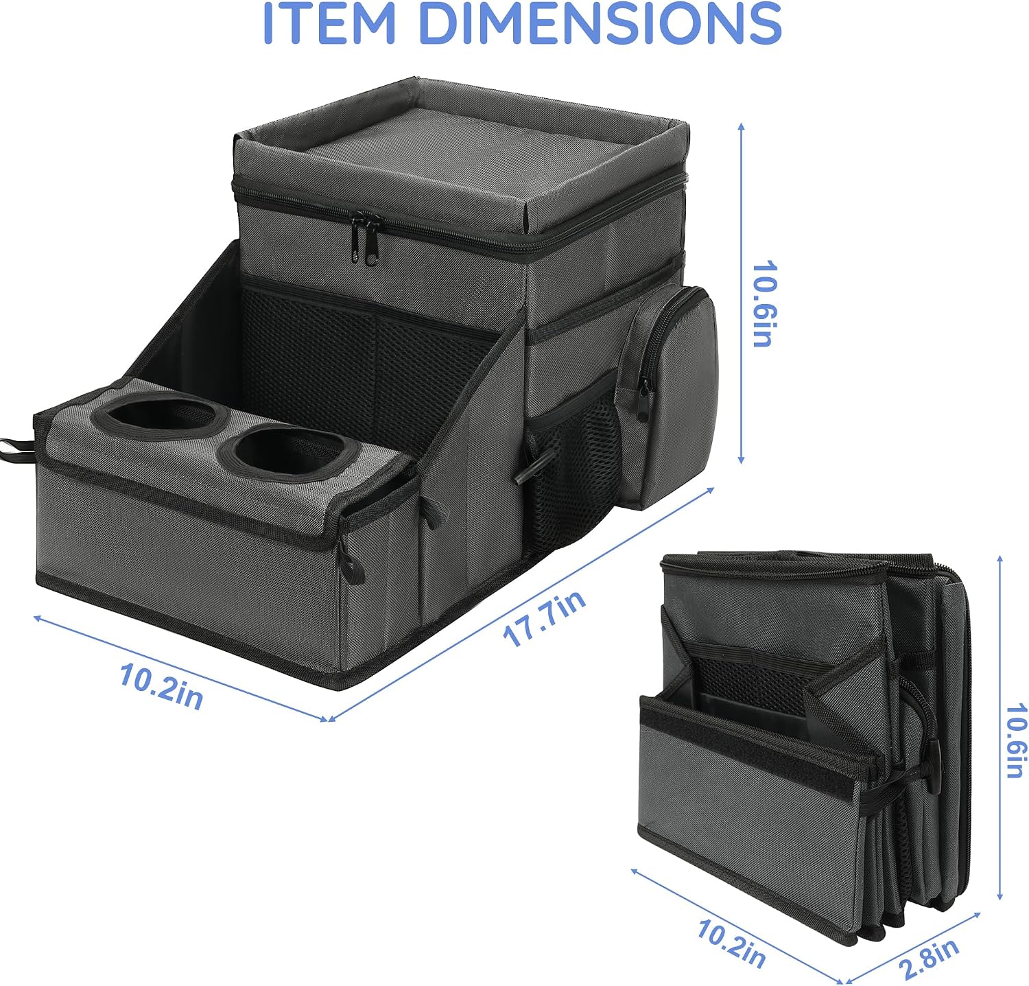 Car Hop Front Seat Organizer with Laptop Tray & Divider