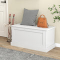 White Hydraulic Safety Wooden Storage Chest Bench