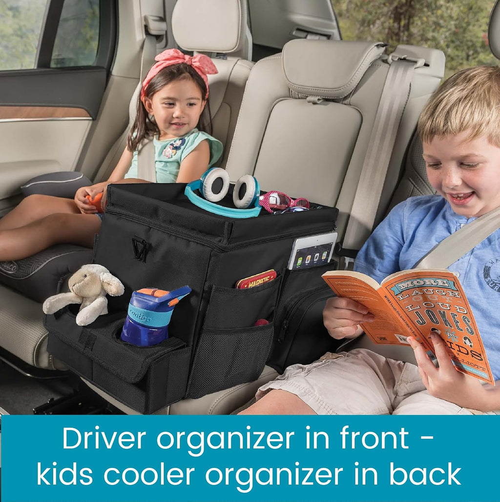 Front Seat Organizer with Cup Holder & Padded Storage Compartment