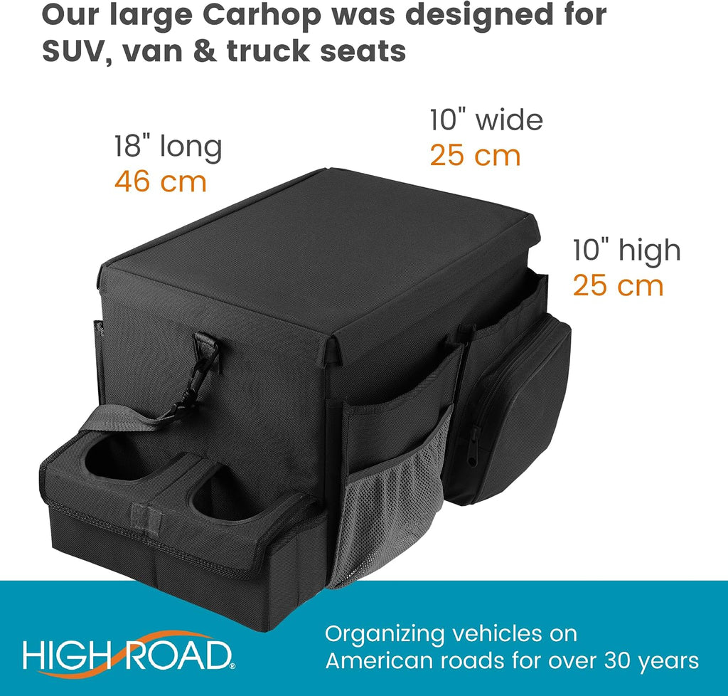 Front Seat Organizer with Cup Holder & Padded Storage Compartment