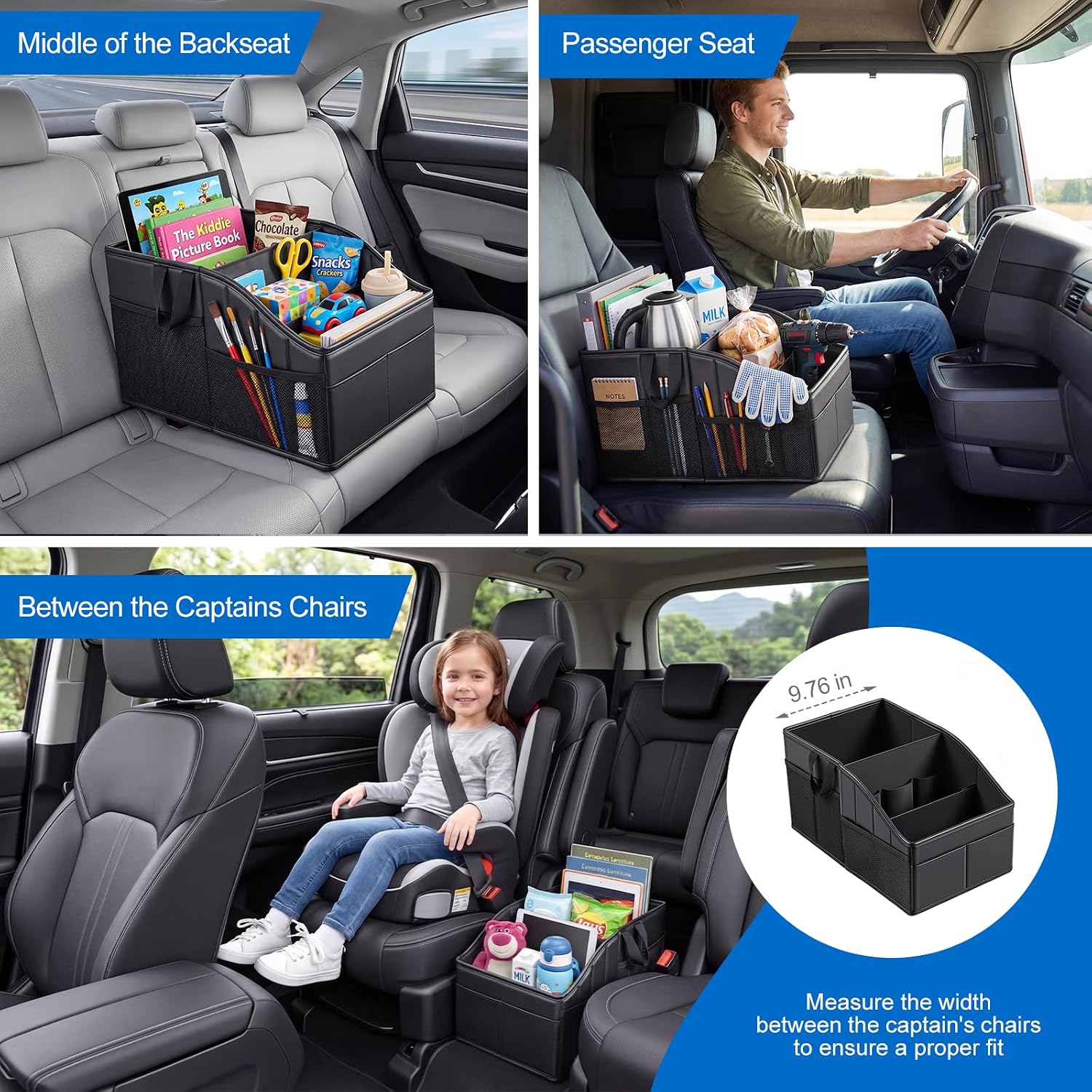 Leather Heavy Duty Car Backseat Organizer
